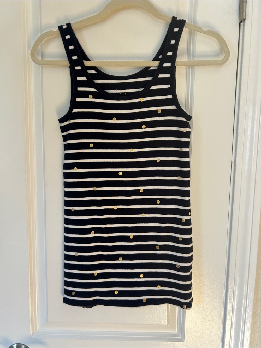 A New Day striped nautical gold dot tank too XS/S